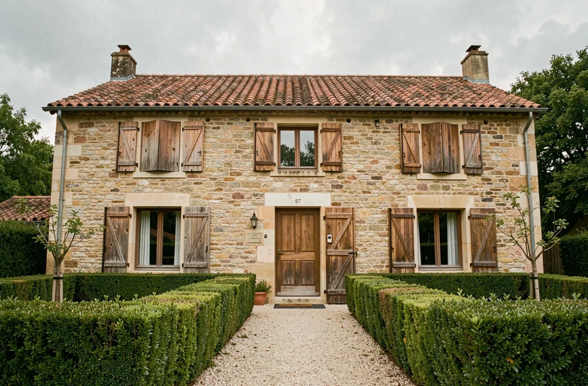 Façade d'une maison en pierre typiquement française symbolisant la protection offerte par une assurance immobilière habitation